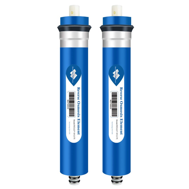 Membrane Solutions 75 GPD RO Membrane, Reverse Osmosis Membrane, RO Membrane Replacement, Reverse Osmosis Filter Replacement for Under Sink Home Drinking RO Water Purifier System (2 PACK) - Image 1